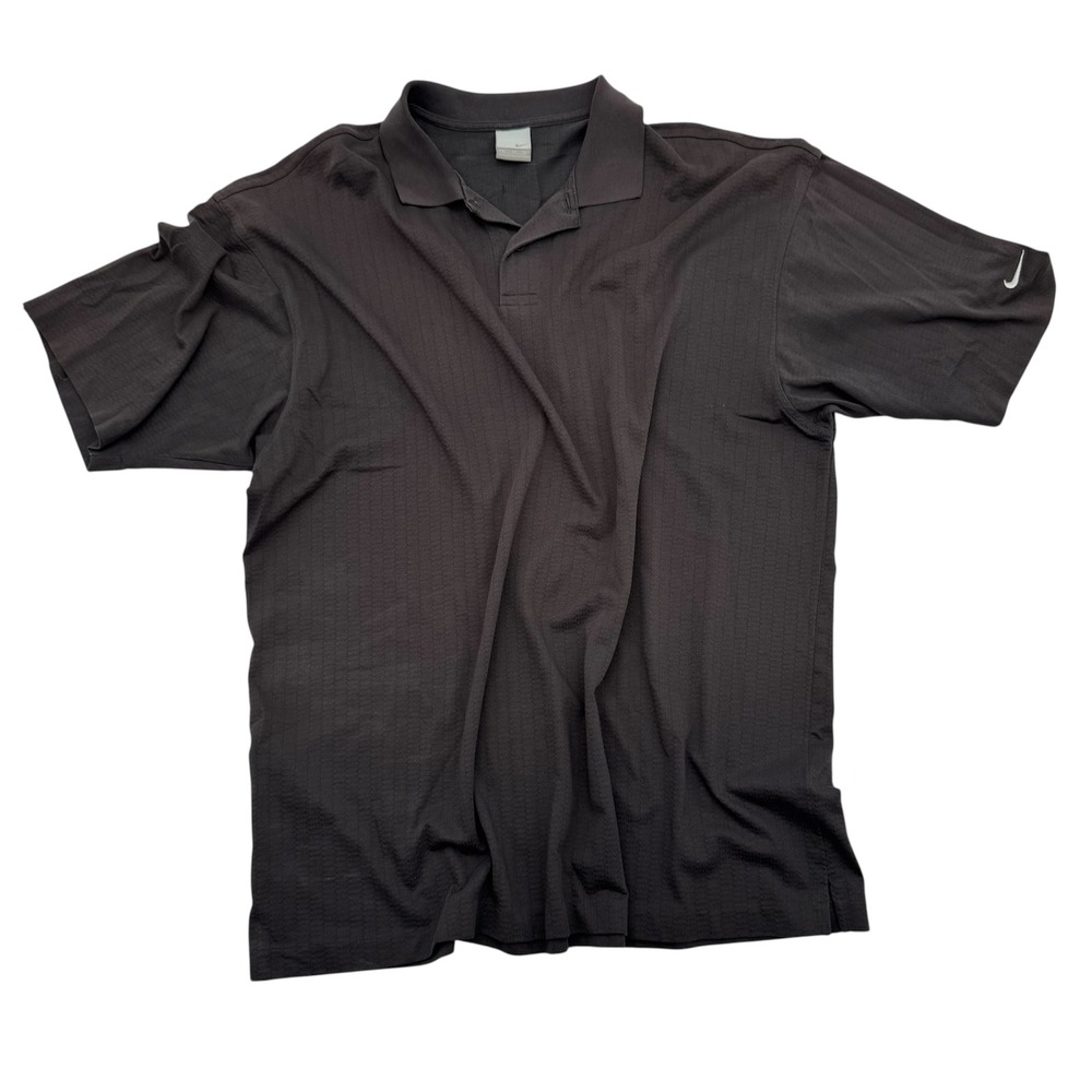 Nike Mens XL Short Sleeve Textured Polo Shirt Charcoal‎ Gray